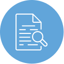 magnifying glass on a piece of paper icon